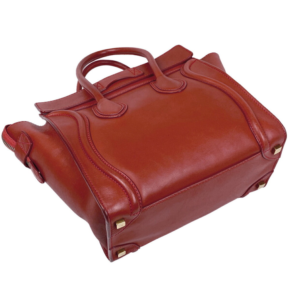 Celine Luggage Shopper Tote Bag Handbag Leather Red - Picture 2 of 7